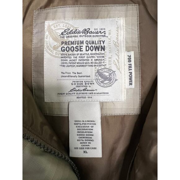 Eddie Bauer Women’s EB700 Fill Plaid Puffer Vest - Goose Down Fill Neutral - XL‎ - Picture 7 of 10